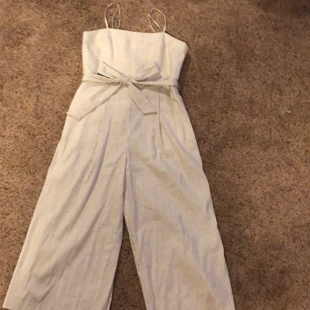 Banana Republic romper. Black and white stripped